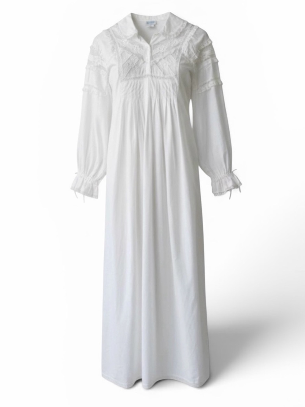 Sarah Beth White Vintage Victorian Inspired Long Sleeve Nightgown Size Small